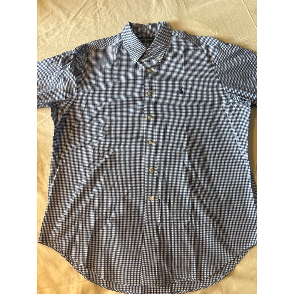 Polo Ralph Lauren Button Down Mens XL Blue Gingham Classic Fit Pony